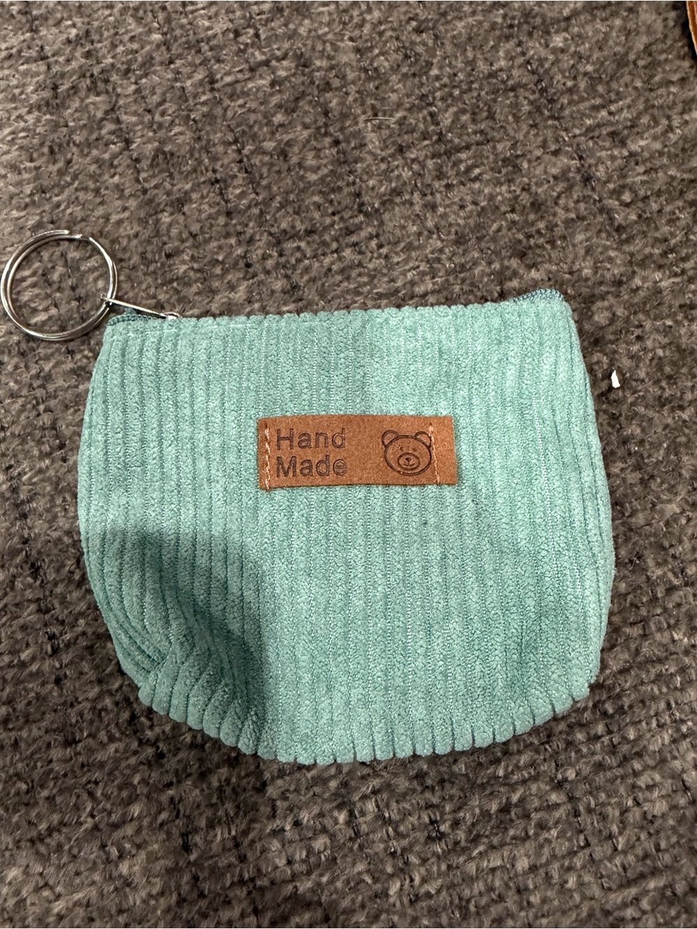 Hand Made Keychain coin purse in Mint Green